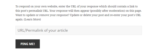 The manual webmention box and button that appear on all my posts.